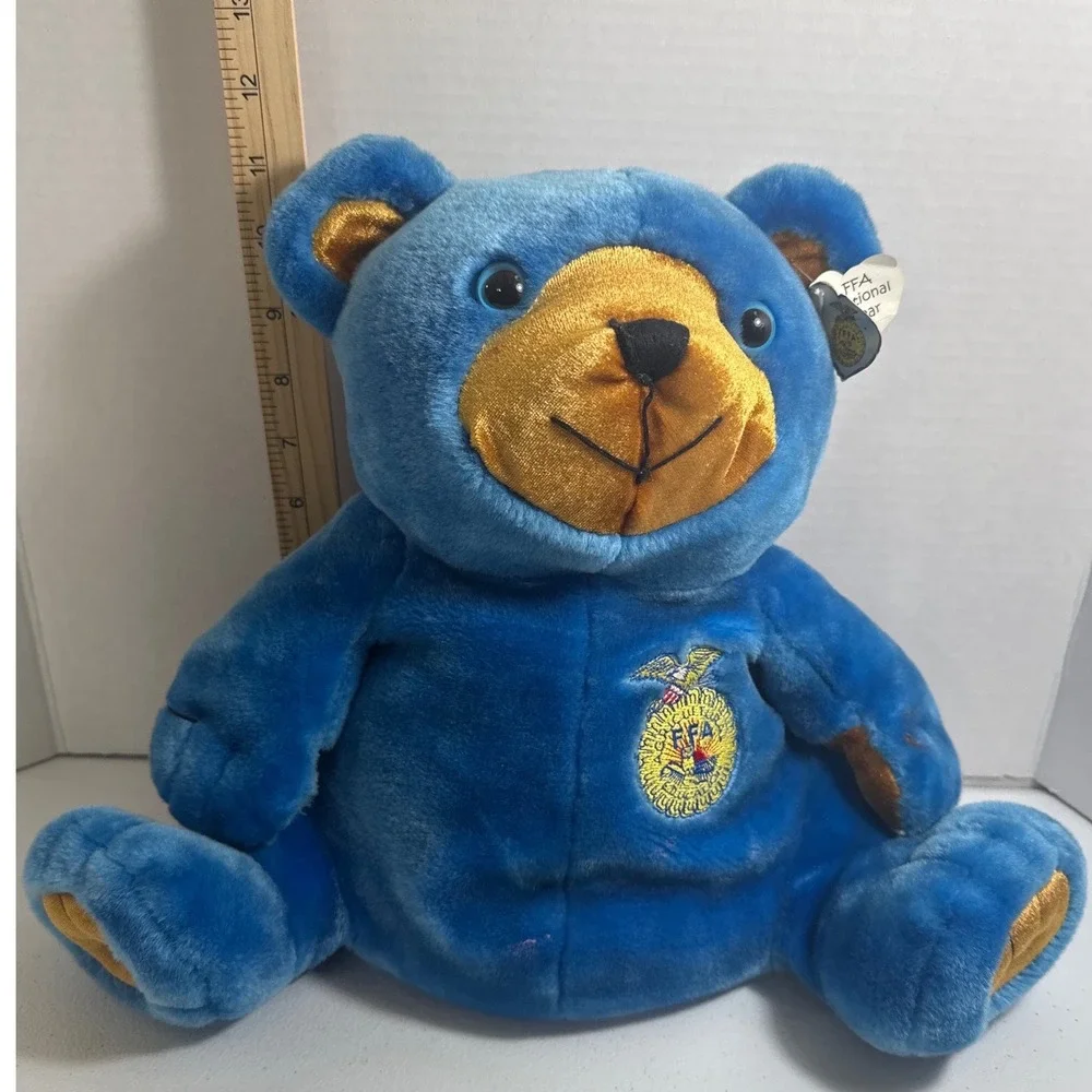 VTG RARE Glory Be FFA National Ag E Bear Blue Gold‎ Plush Stuffed Animal 2003